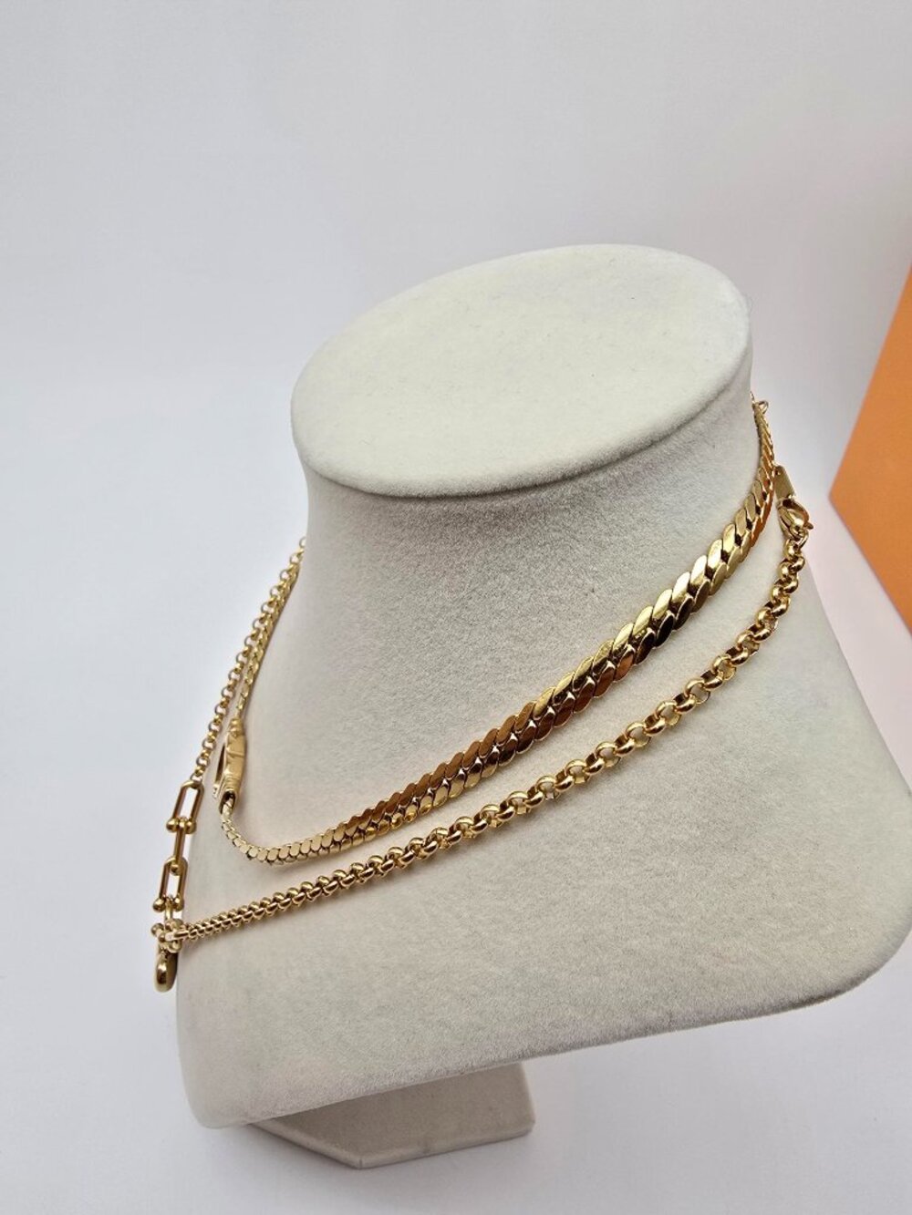 2 Stainless Steel Cuban Fashion Style Necklaces Non-Tarnish - Picture 3 of 7